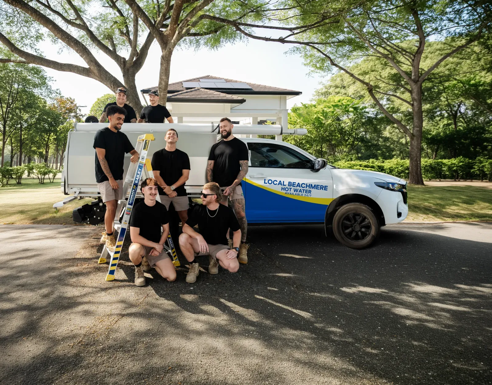 Local Beachmere Hot Water team and ute